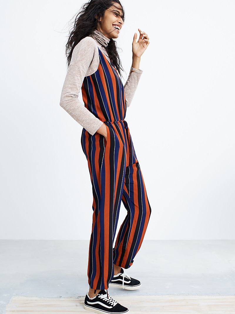 Madewell x No.6 Silk Playa Cami Jumpsuit In Multi-Stripe