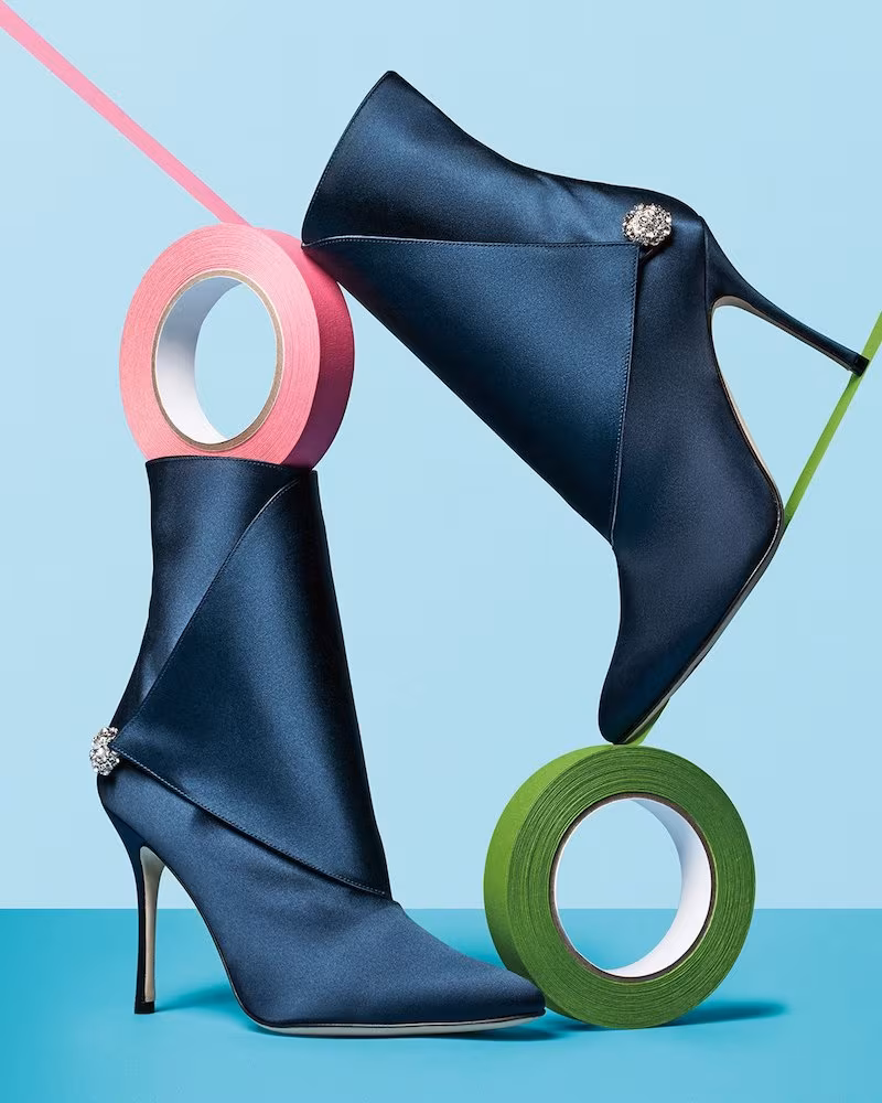 Manolo Blahnik Diazhigri Satin Wrap-Front Bootie