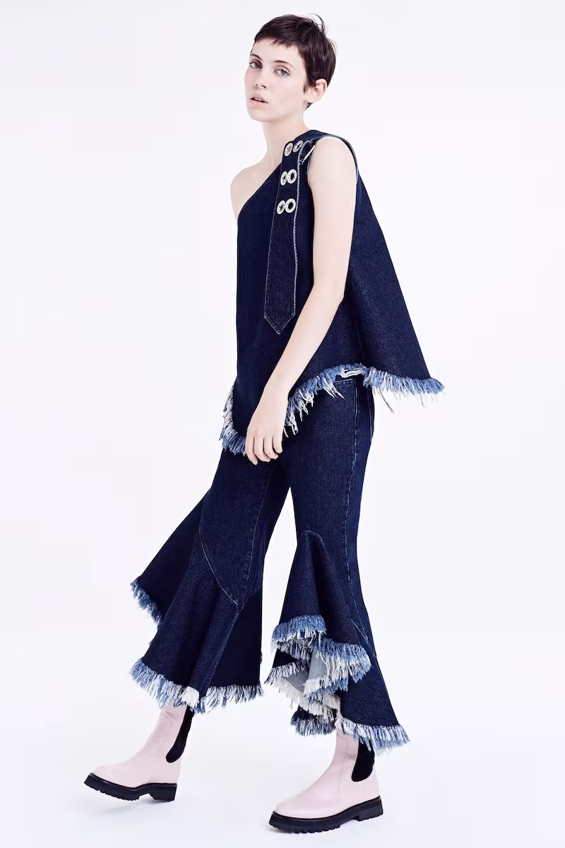 Marques'Almeida One Shoulder Denim Top