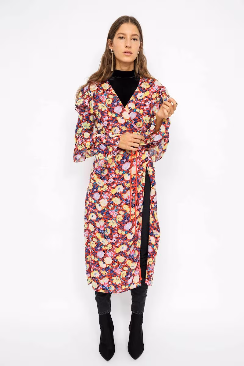 & Other Stories Frilled Wrap Dress