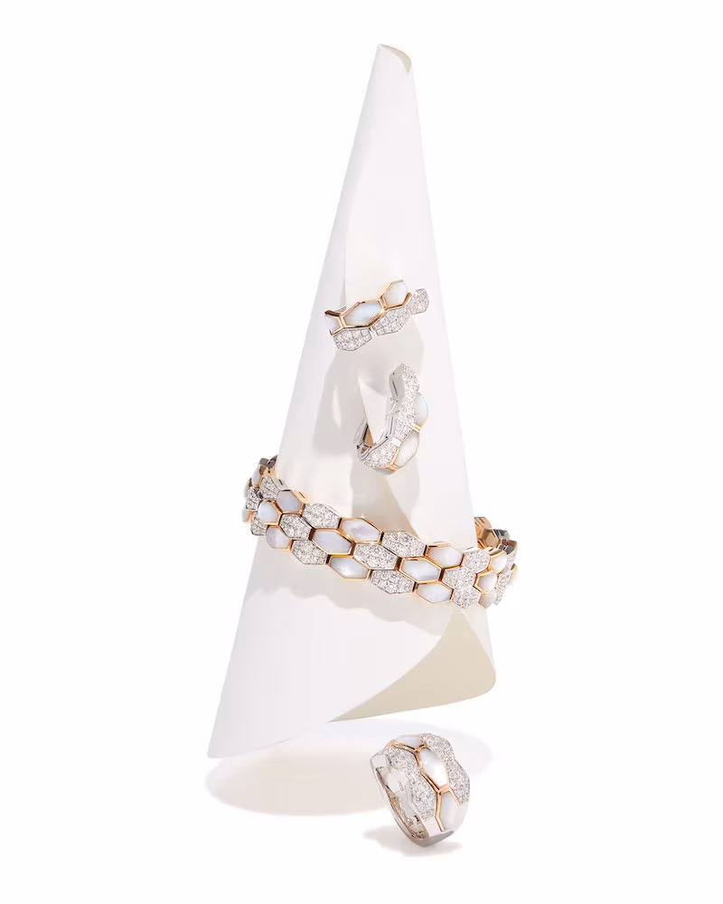 Picchiotti Hexagonal Mother-of-Pearl & Diamond Bracelet in 18K Rose Gold