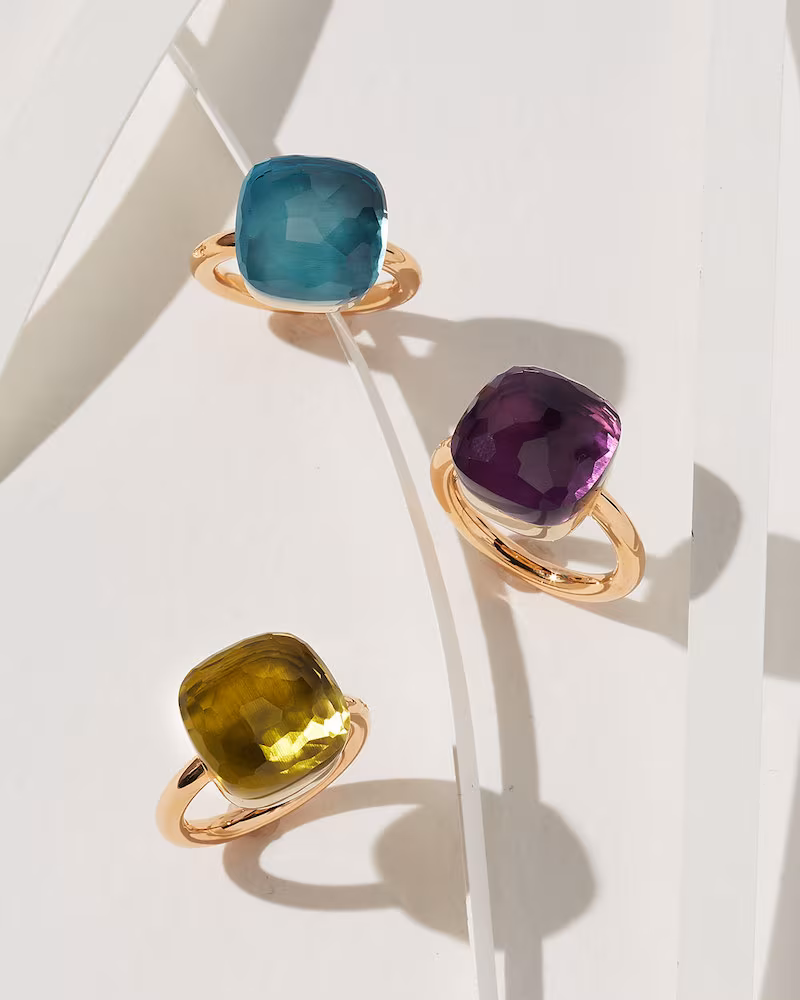Pomellato Nudo Rose Gold & Blue Topaz Grande Ring