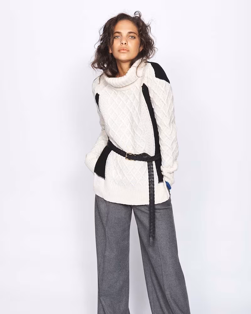 Preen Line Ellise Cable-Knit Wool-Blend Sweater