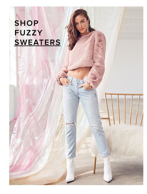 Shop fuzzy sweaters