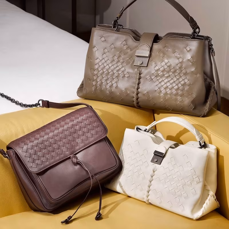 Bottega Veneta Napoli Large Intrecciato Leather Cross-Body Bag