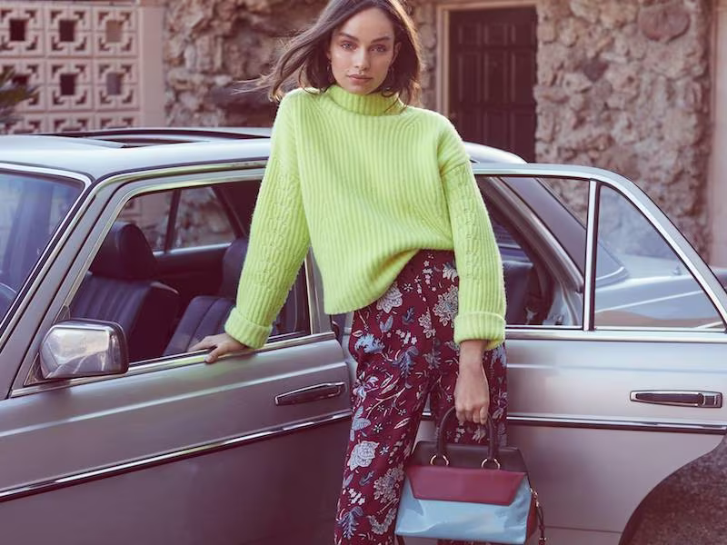 Diane von Furstenberg Long Sleeve Chunky Ribbed Sweater