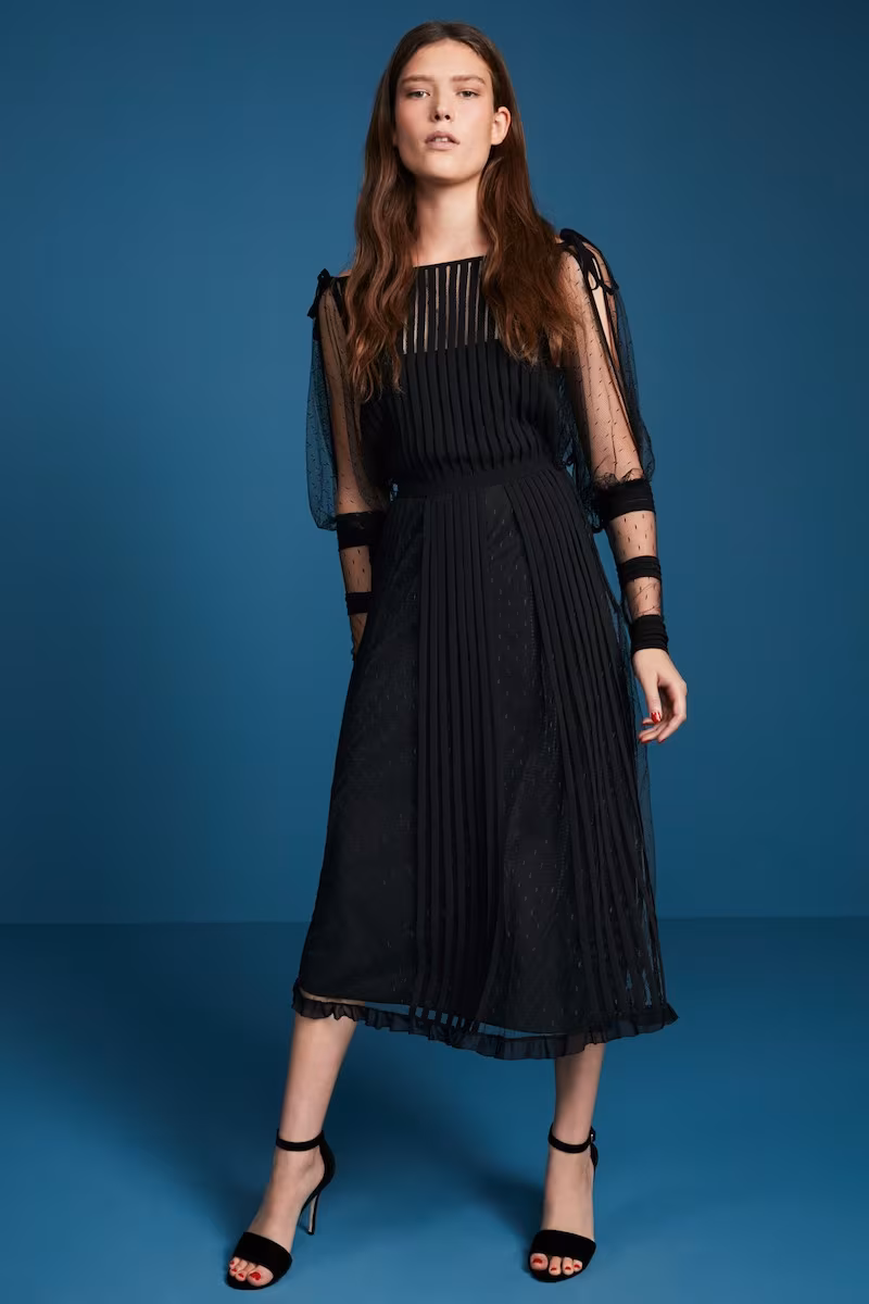 RED Valentino Point dEsprit & Georgette Midi Dress