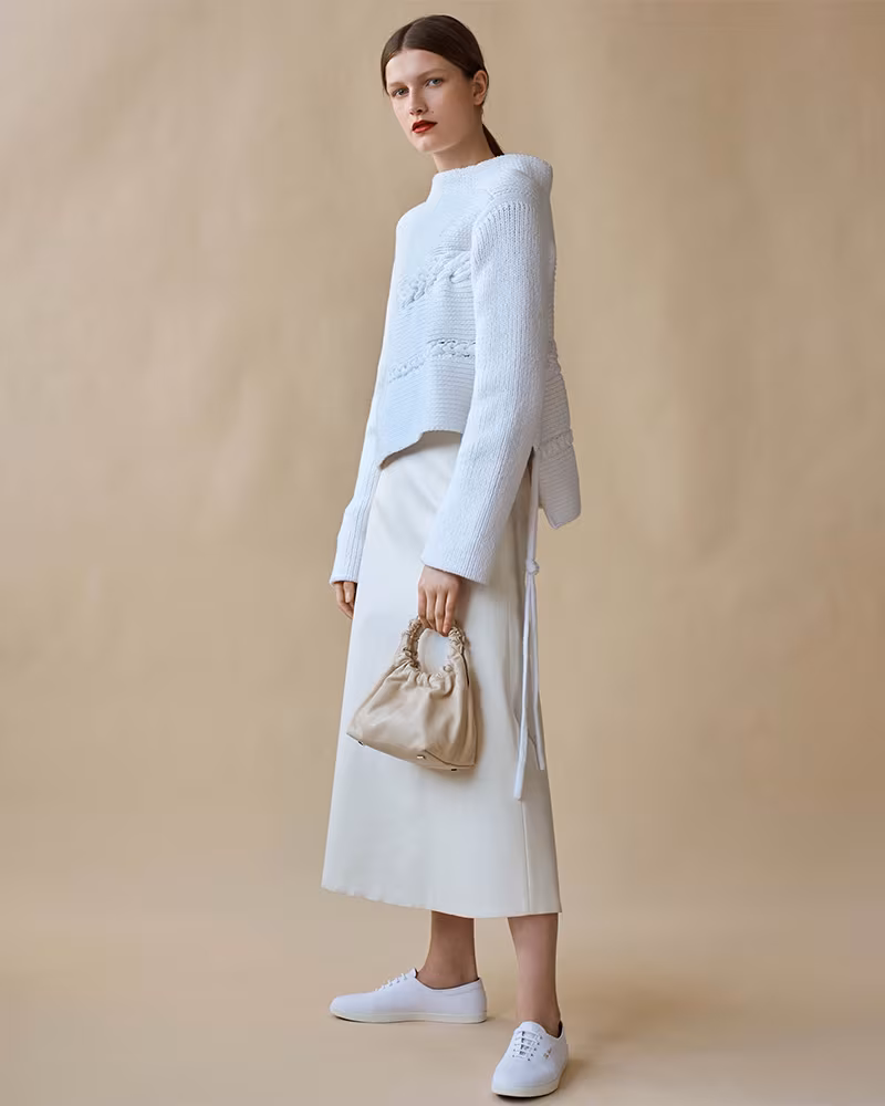 The Row Alys Cotton-Blend Asymmetric Sweater