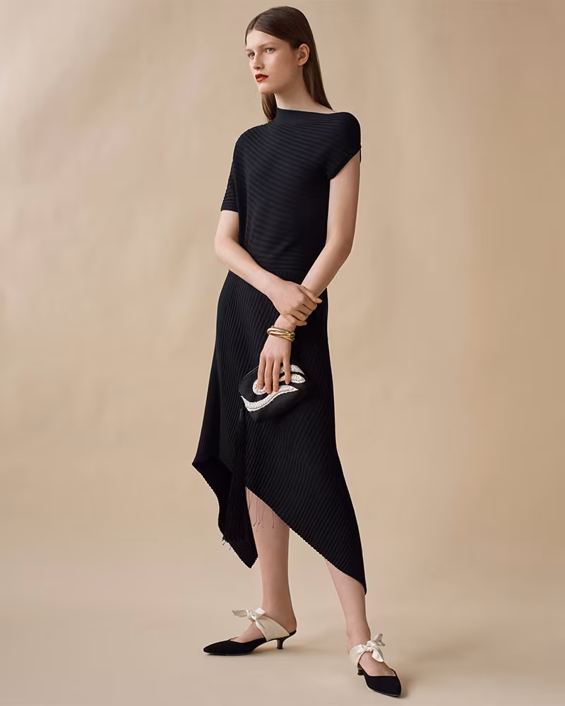 The Row Jiana Rib-Knit Wool-Blend Off-The-Shoulder Dress