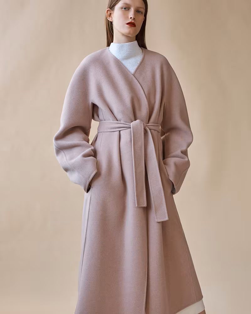 The Row Mesly Cashmere-Wool Belted Coat