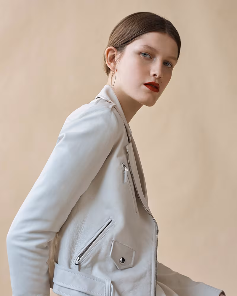 The Row Perlin Leather Moto Jacket
