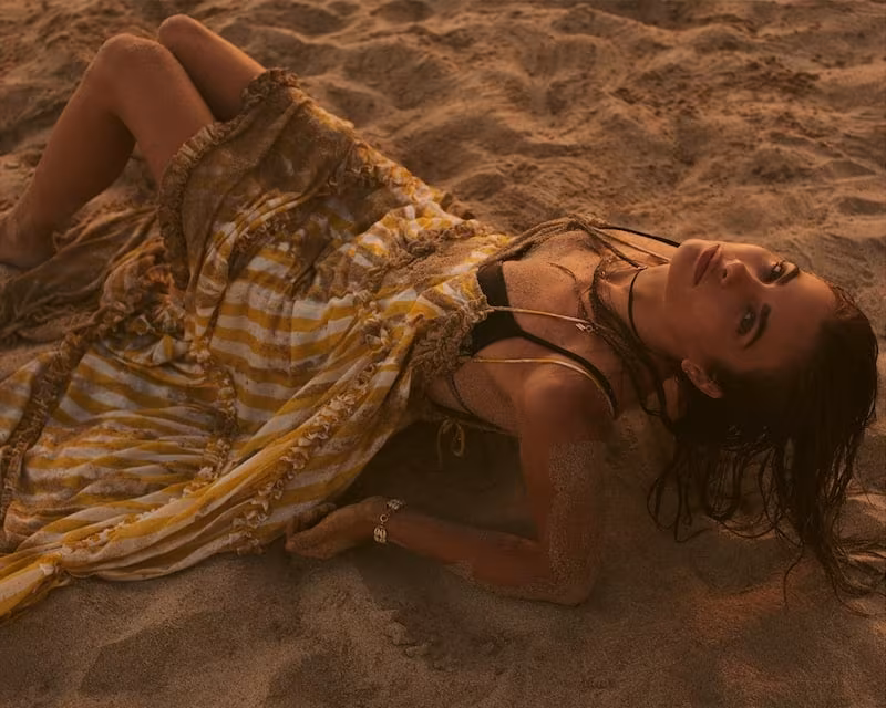 Zimmermann Lumino Floating Stripe Linen Coverup Dress