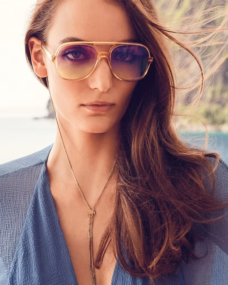 Chloe Oversized Plastic Square Pilot Sunglasses
