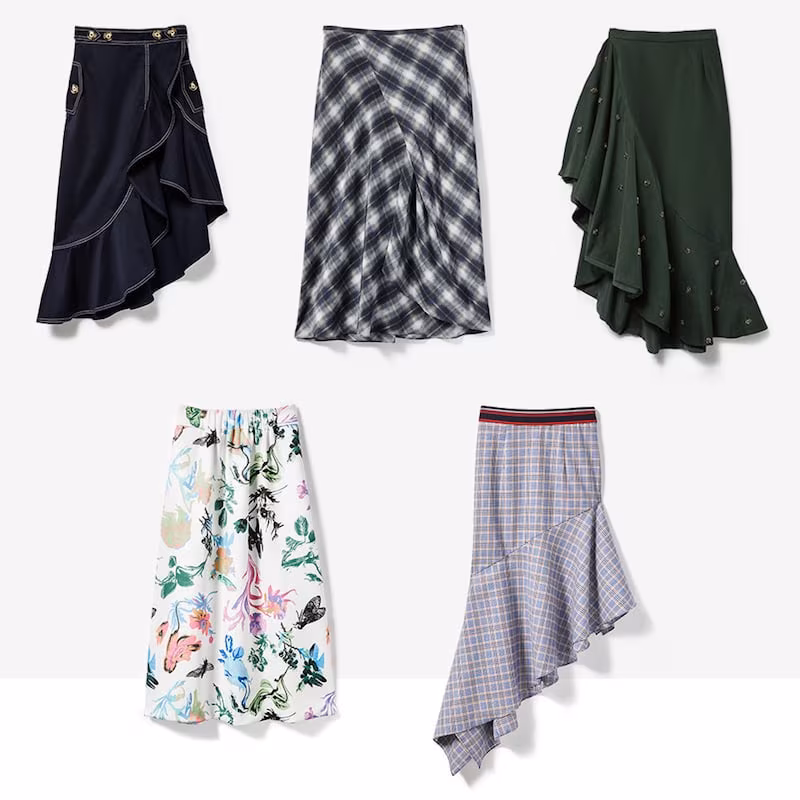 Self-Portrait Flounced Canvas Skirt