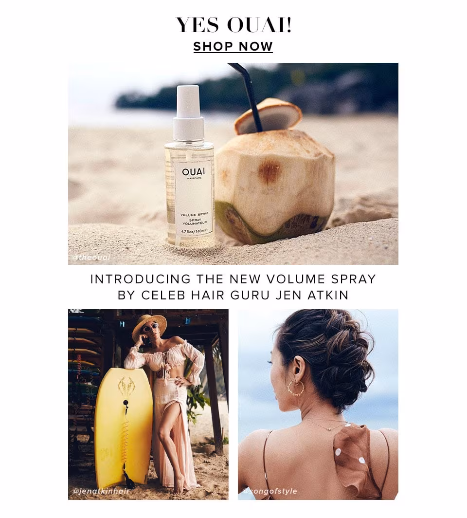 Yes Ouai! Introducing the new volume spray by celeb hair guru Jen Atkin. Shop now.