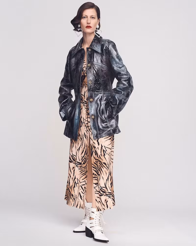 Acne Studios Agatah Shiny Leather Panelled Jacket