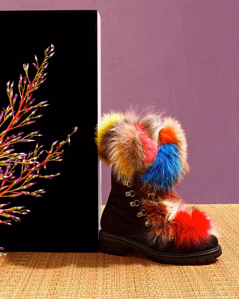 Barneys New York Fur-Trimmed Nubuck Ankle Boots