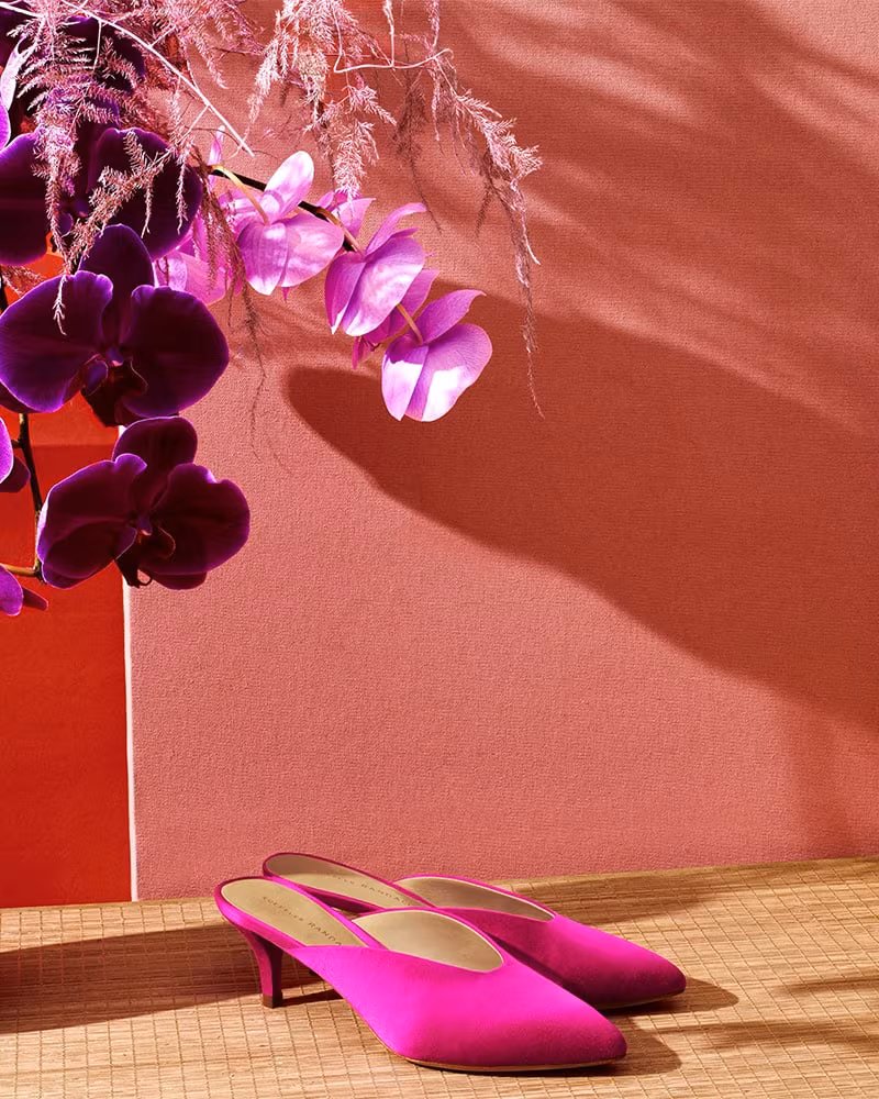 Barneys New York V d-Throat Satin Mules