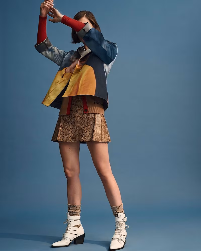 Chloé Python-Print Mini Skirt