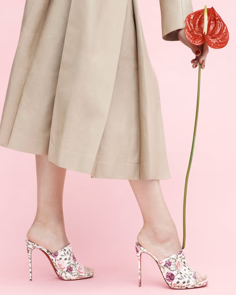 Christian Louboutin Pigamule 120mm Snakeskin Red Sole Slide Sandal