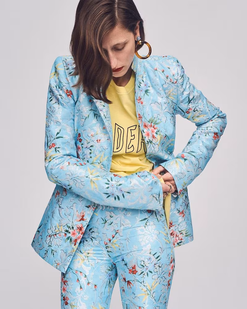 Halpern Floral-Jacquard Single-Breasted Jacket