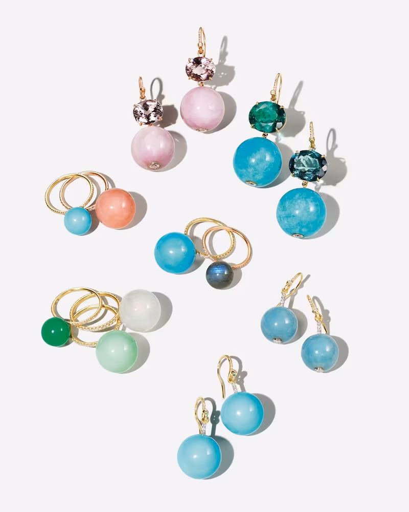 Irene Neuwirth Mixed-Gemstone Double-Drop Earrings