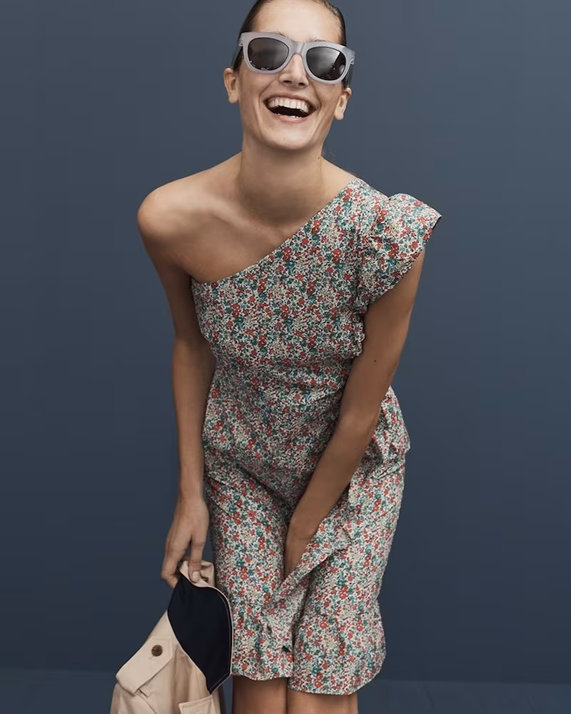 J.Crew Asymmetrical Ruffle Dress in Liberty Emma & Georgina Floral