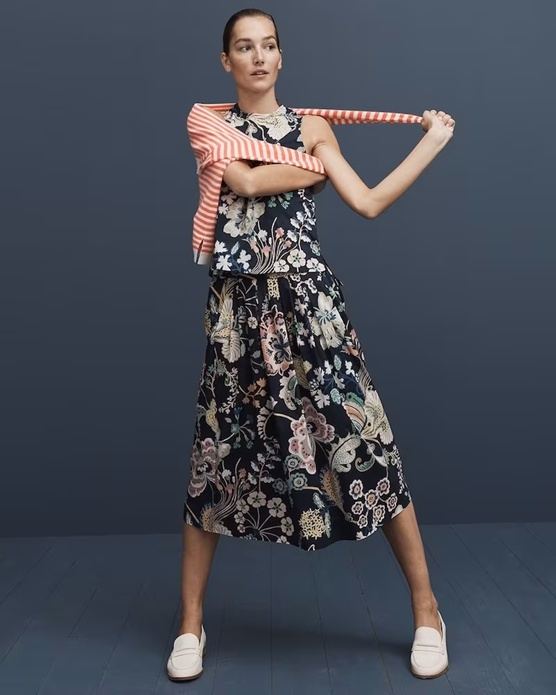J.Crew Cotton Skirt In Liberty Floral Symphony