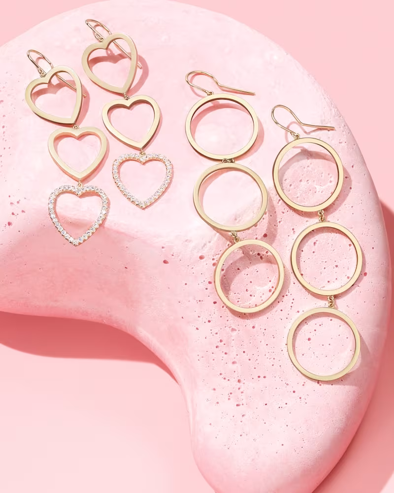 Jennifer Meyer Large Open Heart Drop Earrings
