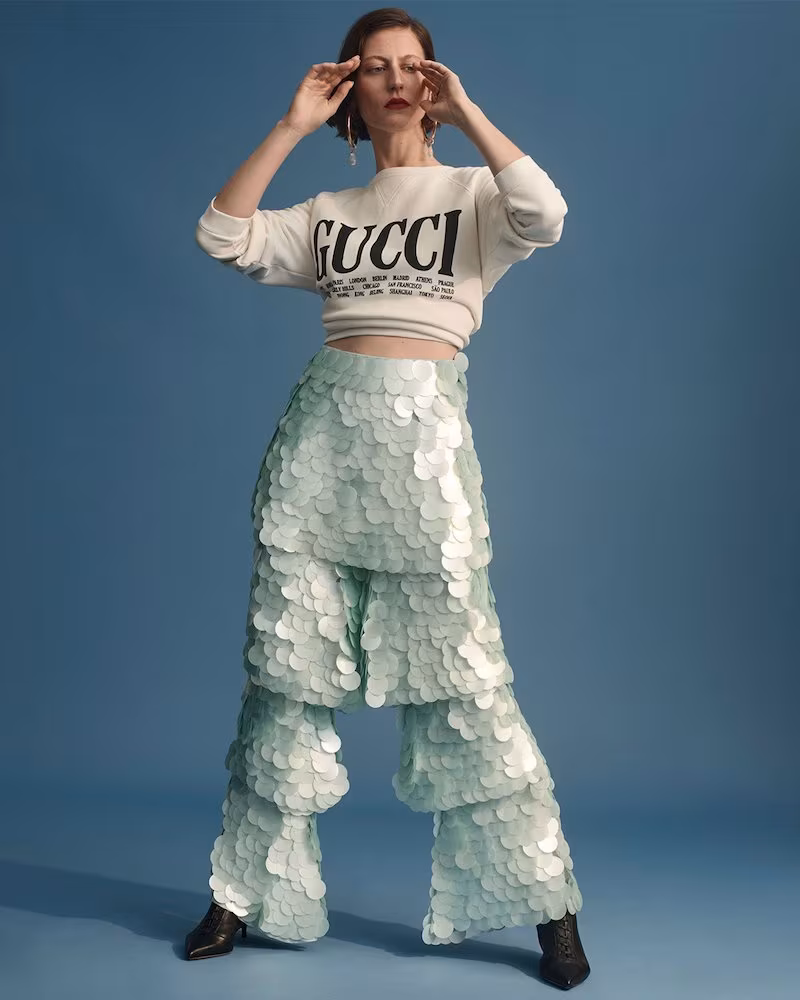 Osman Felix Sequin Tiered Trousers