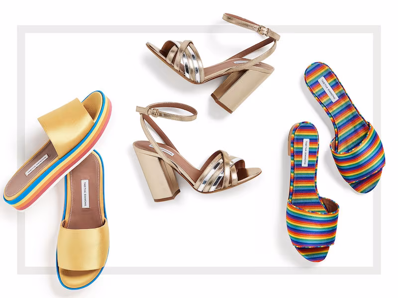 Tabitha Simmons Toni Metallic Sandal Pumps