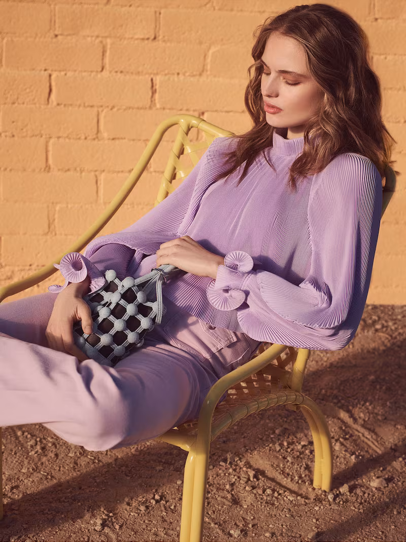 Tibi Pleated Crop Top
