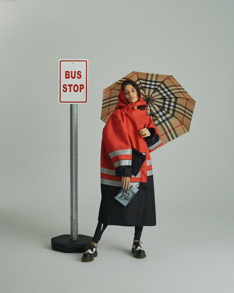 Balenciaga Red & Black Pulled Parka