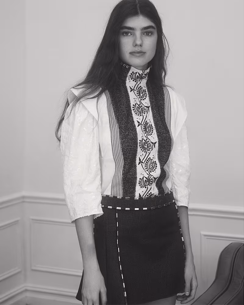 Chloé Embellished Cotton Piqué Miniskirt