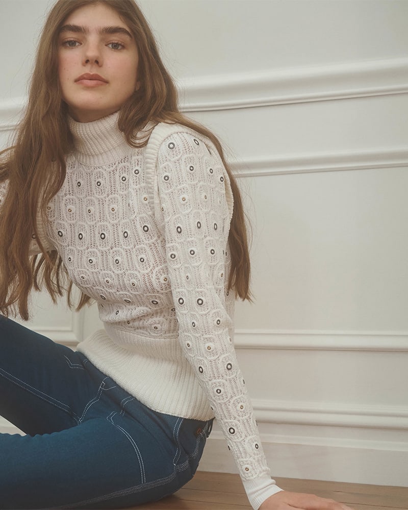 Chloé Lace-Knit Sweater