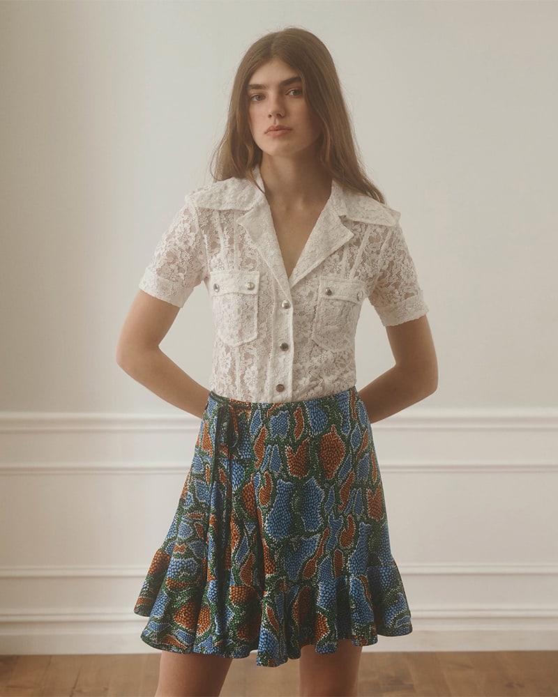 Chloé Python-Print Jersey Miniskirt