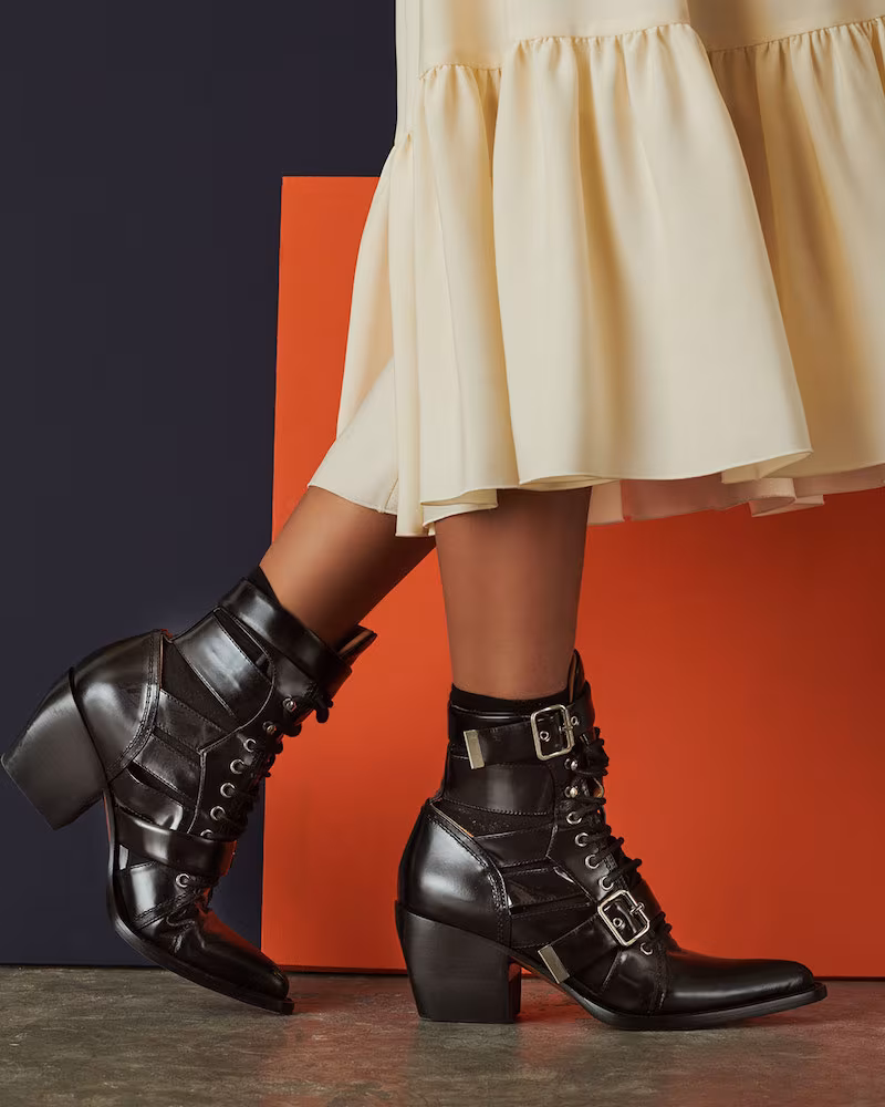Chloé Riley Lace-Up Box Calf Boot