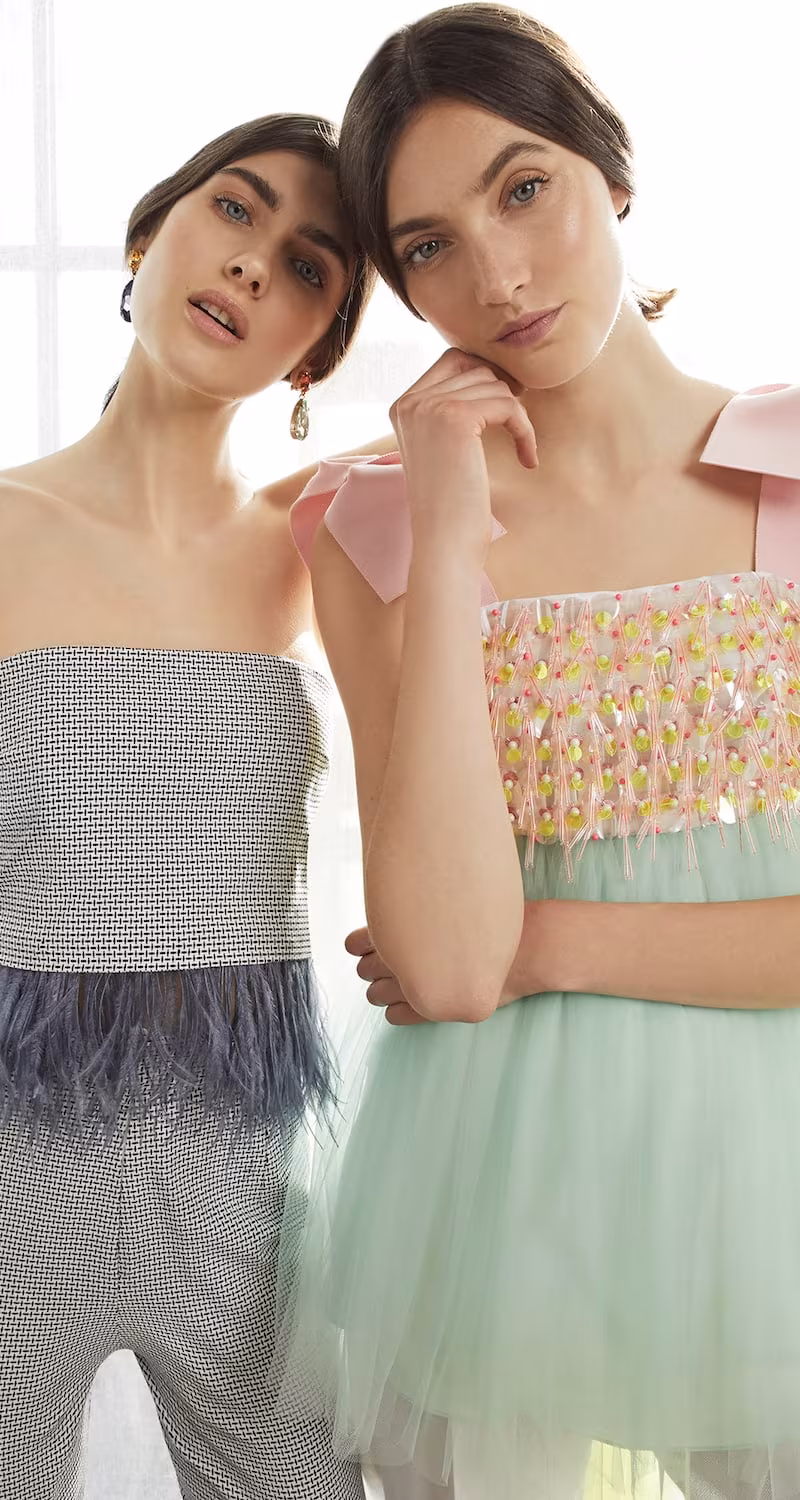 DELPOZO Embroidered Tulle Top