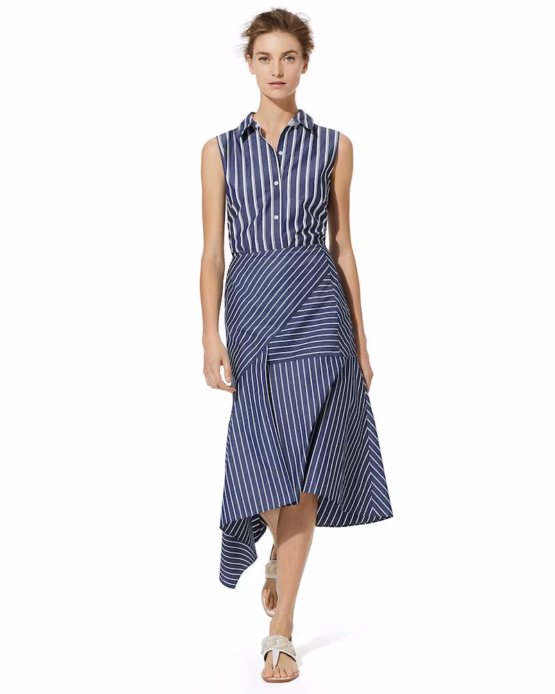 Lafayette 148 New York Emerie Regal Stripes Sleeveless Blouse