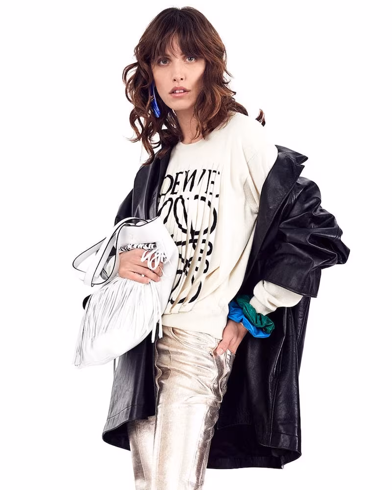 Loewe Logo-Print Fringe Sweater