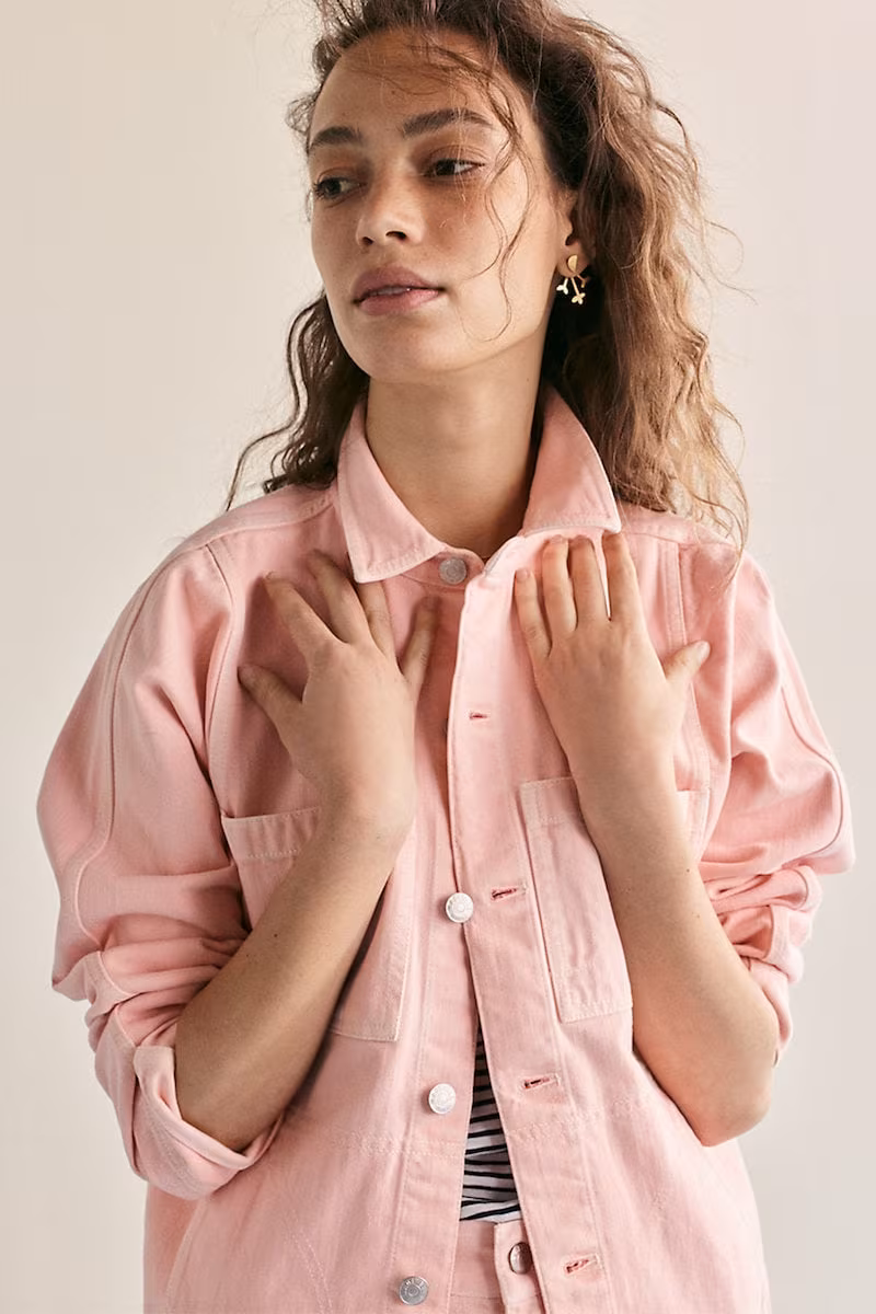 Madewell Pink Denim Chore Coat