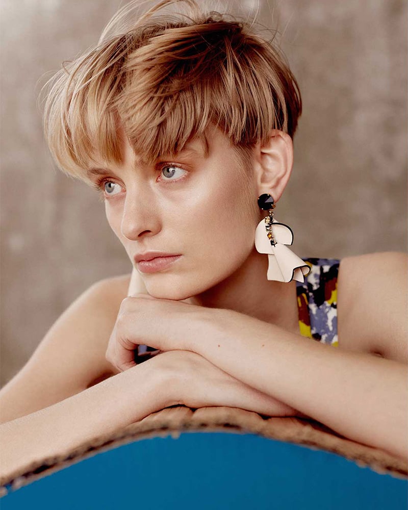 Marni Leather and Crystal-Embellished Drop Earrings