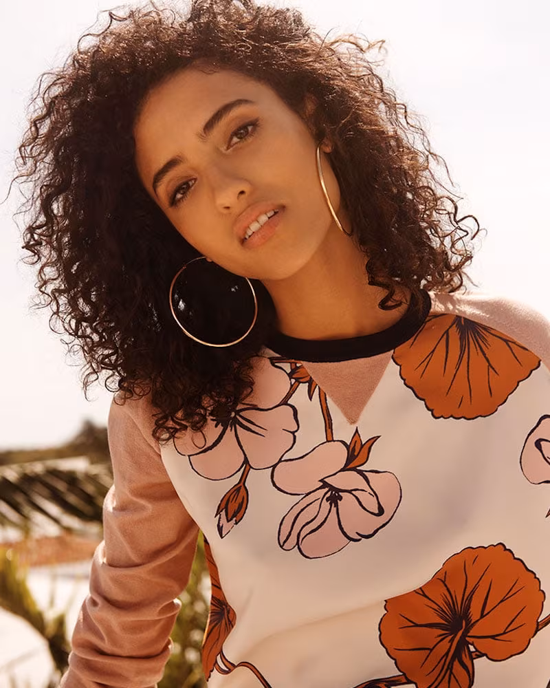 La Prestic Crew Neck Floral Sweater