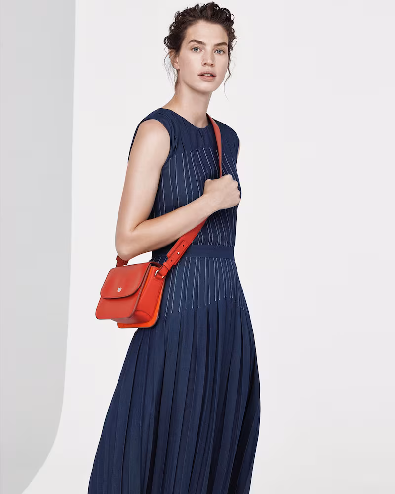 Loro Piana Mrytle Sleeveless Pleated Stitched Denim Ankle Dress