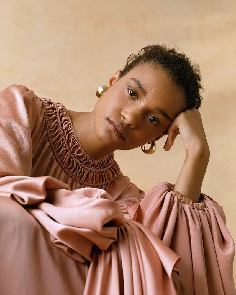Roksanda Zoya Gathered Silk-Satin Dress
