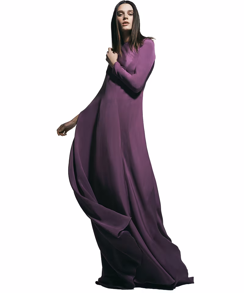 Valentino Silk Long Sleeve Gown