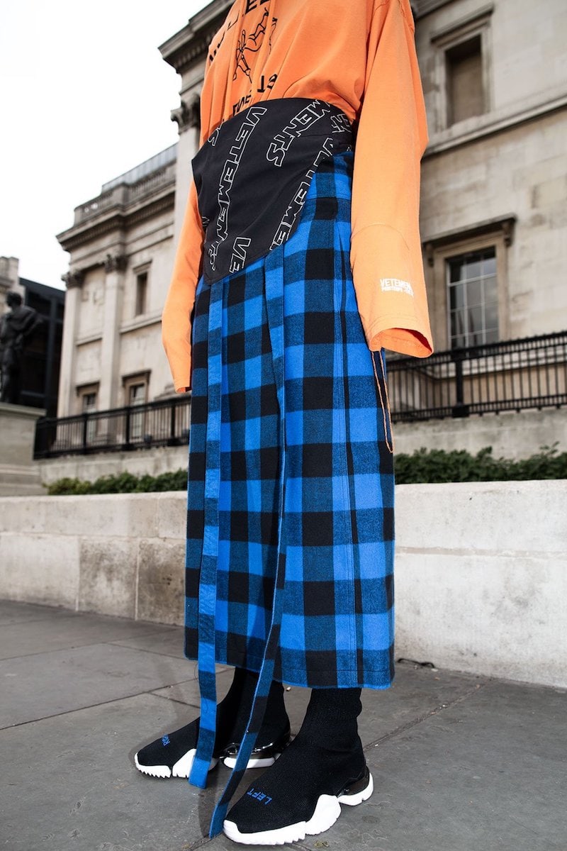 Vetements Checked Flannel Apron Dress