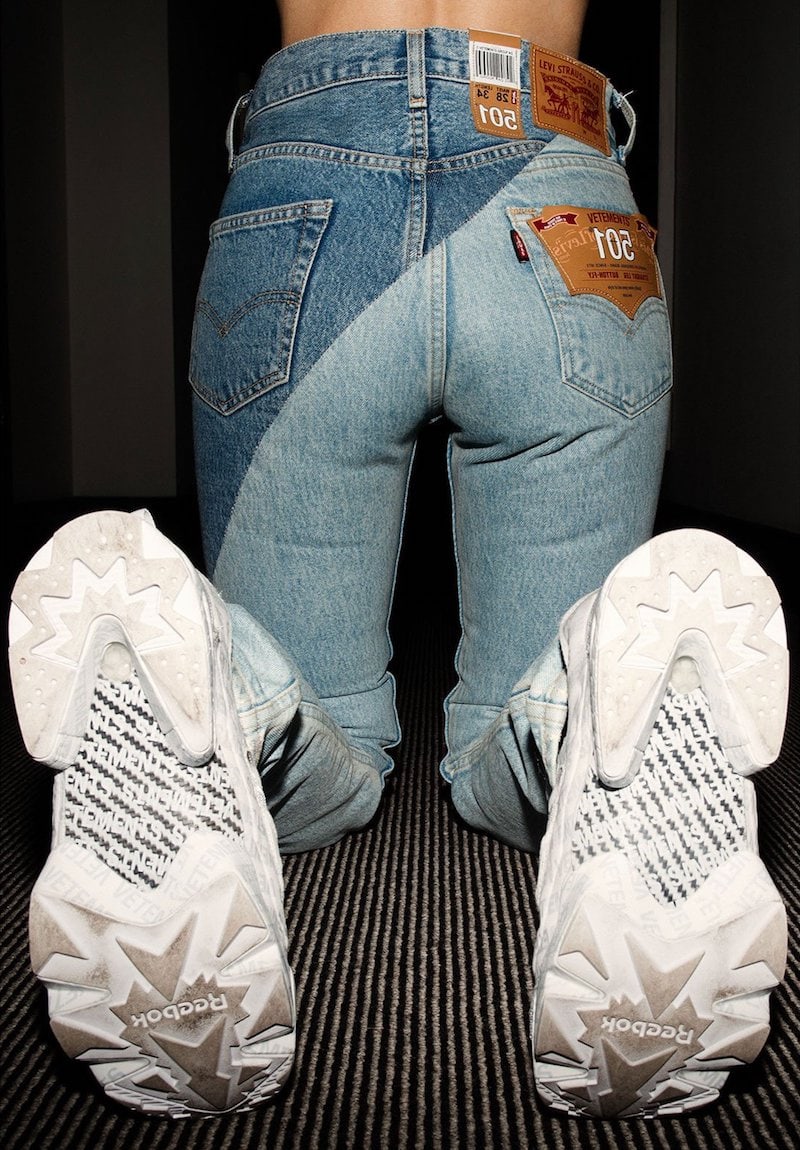 Vetements x Levi s Cross-Cut Slim-Leg Jeans