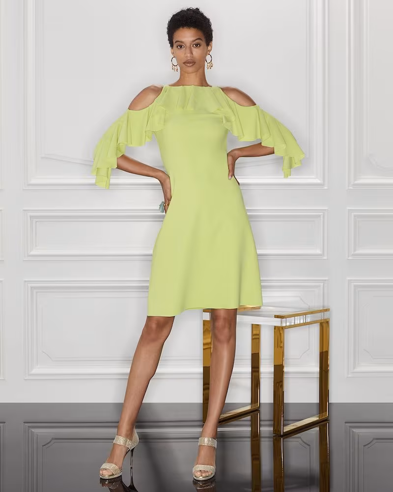 Chiara Boni La Petite Robe Marcellina Cold-Shoulder Ruffle Dress