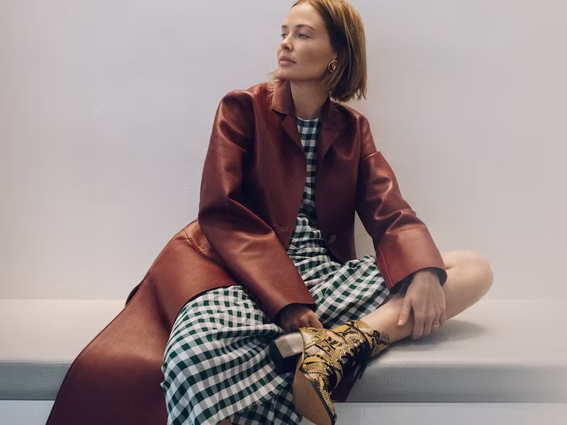 Joseph Anda Bonded-Leather Coat